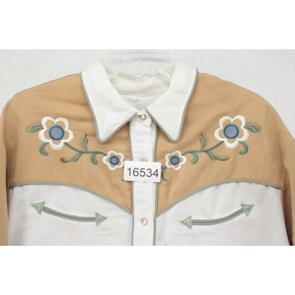 Vintage Roper Western Shirt Women Large Floral Embroidered Pearl Snap Cowgirl - Picture 6 of 6